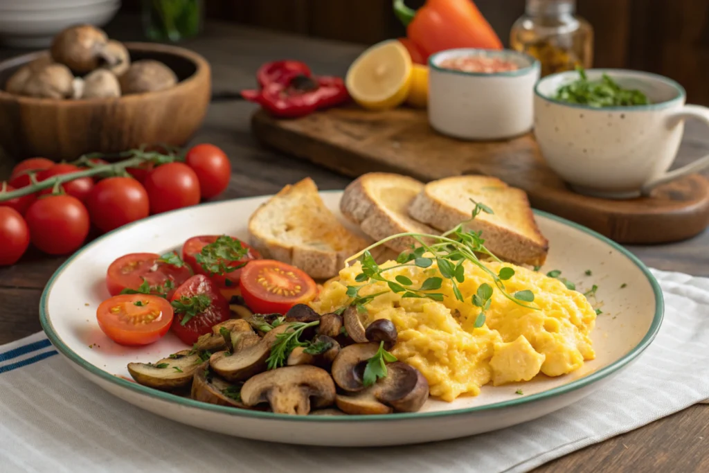 A full breakfast spread with Gordon Ramsay's scrambled egg