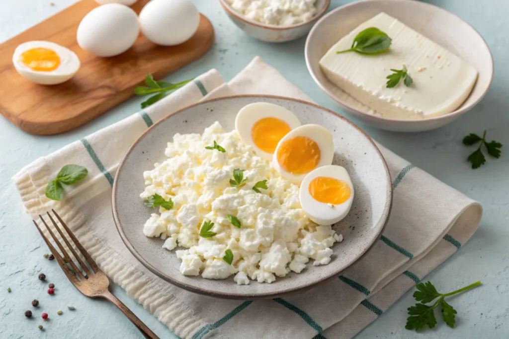 Does cottage cheese taste good with eggs? Cottage cheese and eggs as a representation of protein sources.