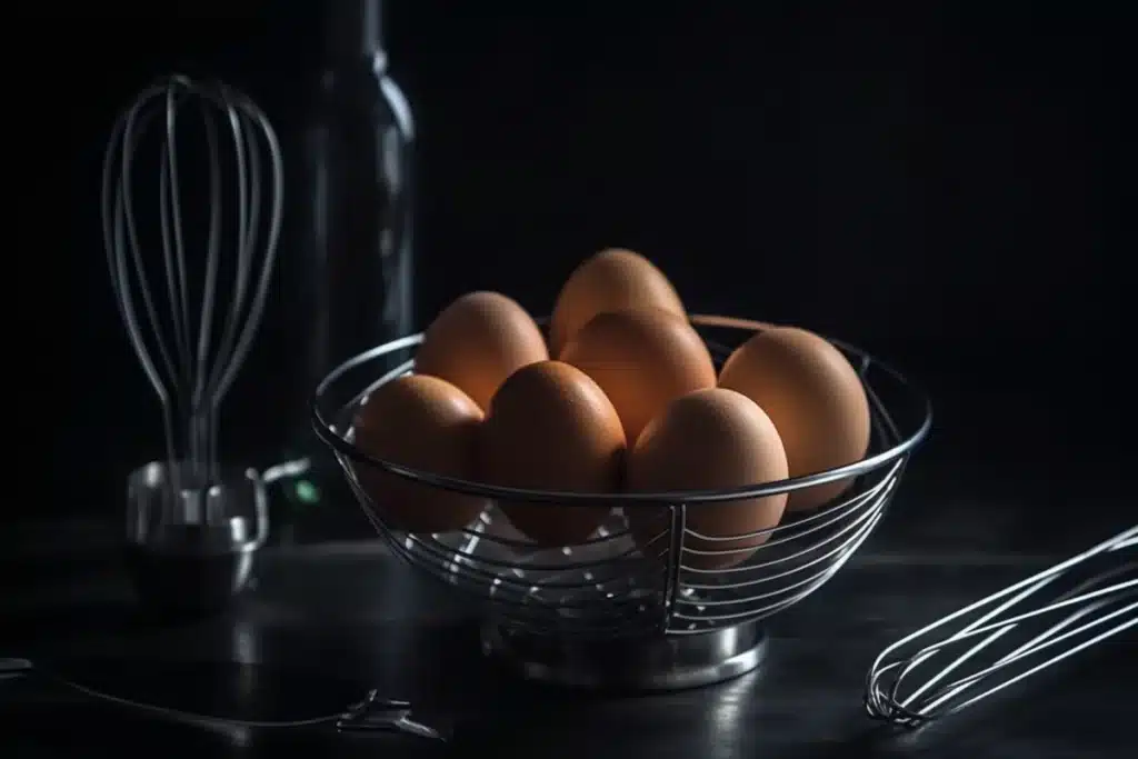 Mixing cottage cheese and eggs