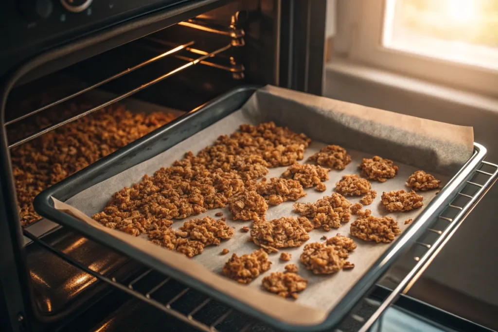Granola Baking in the Oven to Achieve Perfect Crunch