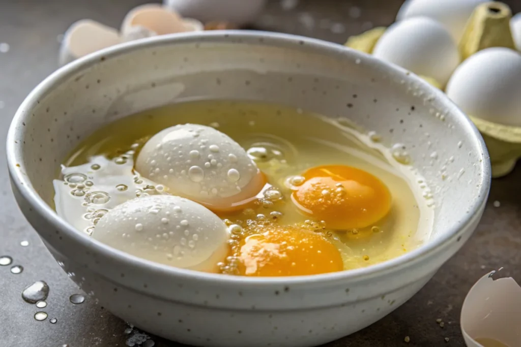 Water separating from eggs during cooking