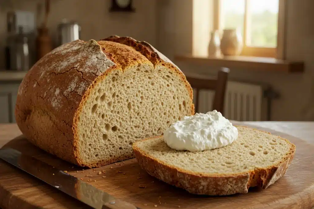 Is cottage cheese good for baking: Cottage cheese bread loaf.