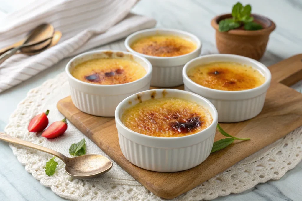 Creme Brulee Without Ramekins in small bowls.