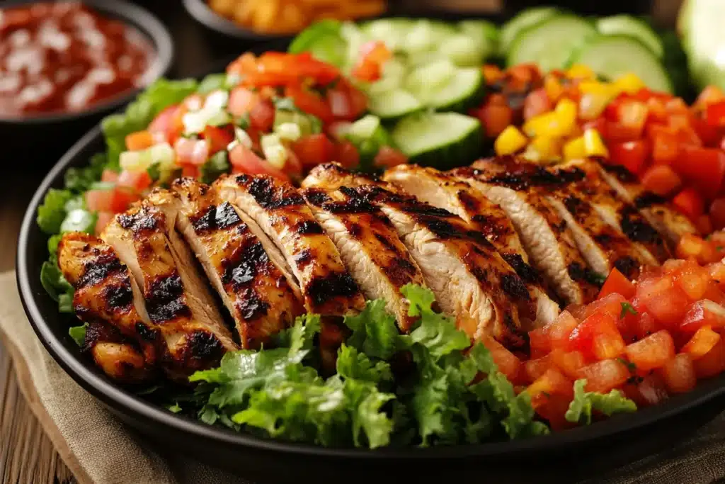 El Pollo Loco grilled chicken with fresh vegetables