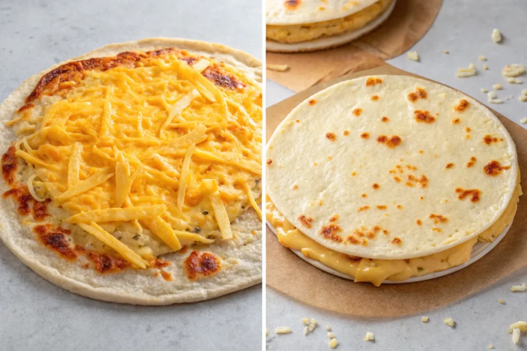 A close-up of a generous pile of shredded cheese, often contributing to why are enchiladas unhealthy