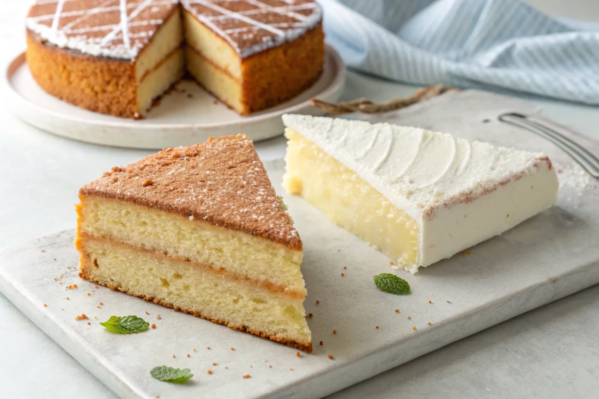 naturally kefir instead of buttermilk in cake : Side-by-side slices of cake showing the texture and appearance, which can help answer: Can I use kefir instead of buttermilk in cake?