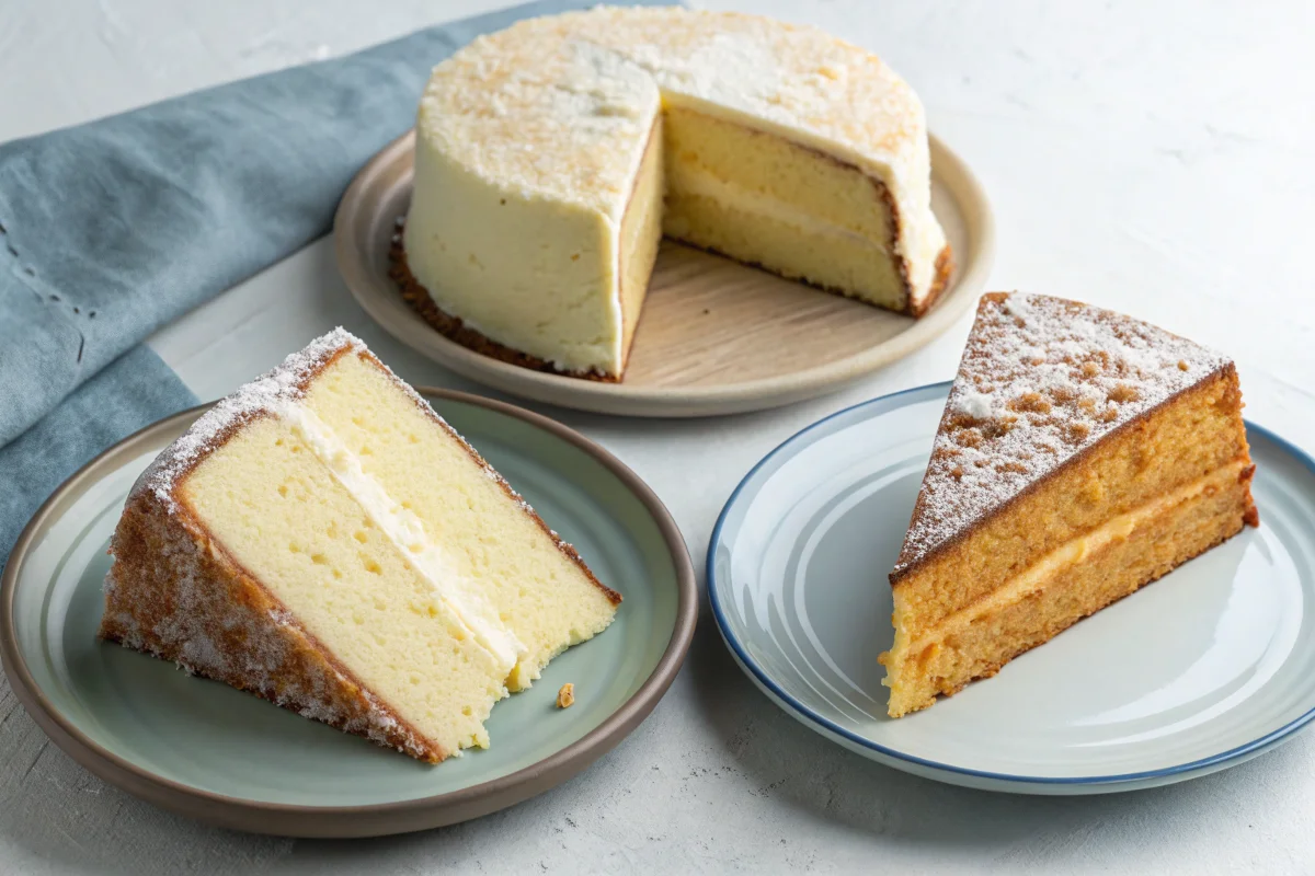 Side-by-side comparison of cakes made with Kefir Instead of Yogurt , showcasing the differences in texture and appearance