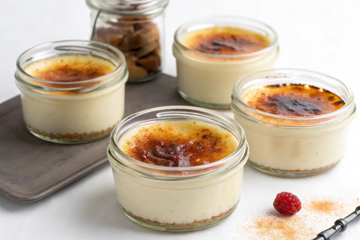 Creme brulee in mason jars