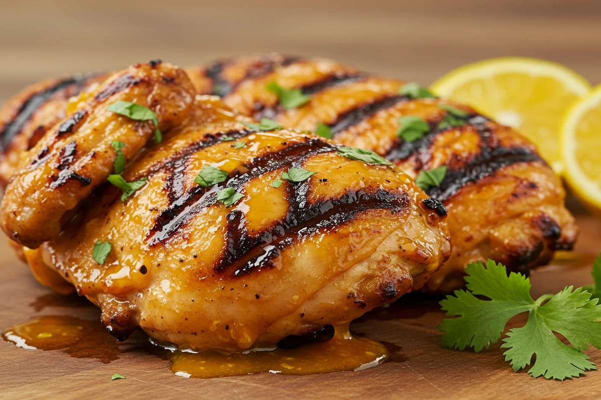 Pollo Loco recipe -inspired grilled chicken, showcasing its smoky, charred appearance and highlighting the marinade.