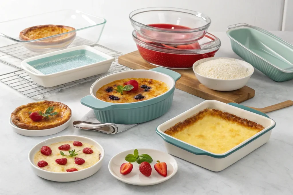 Different types of Pyrex dishes