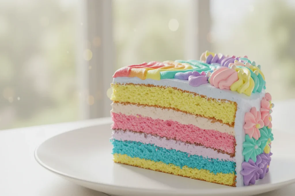 Naturally Unicorn Cake flavors: A composition of berries, citrus, and floral hints, representing its sweet and fruity taste.