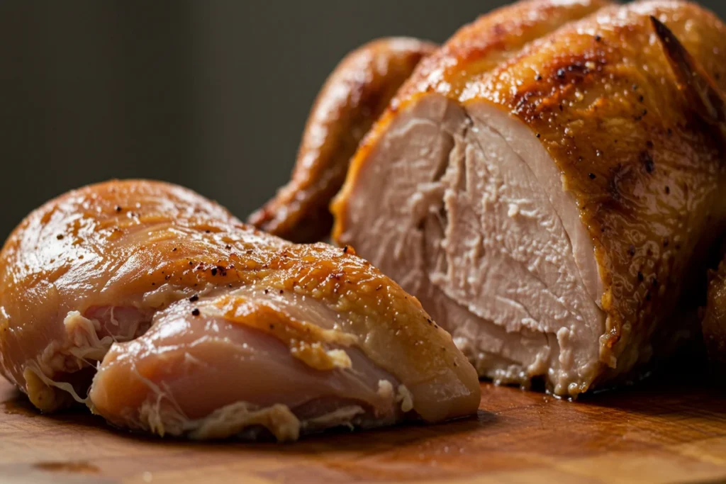 Texture comparison: rotisserie chicken vs chicken breast