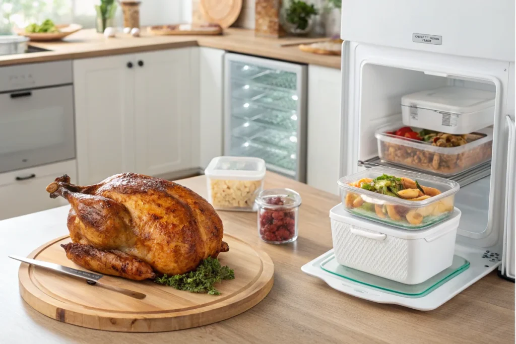 Proper storage for safe Leftover Rotisserie Chicken.