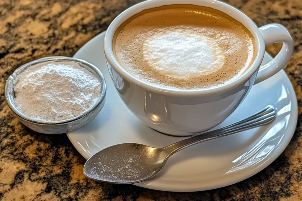 Coffee with baking soda for reduced acidity. A simple kitchen hack.