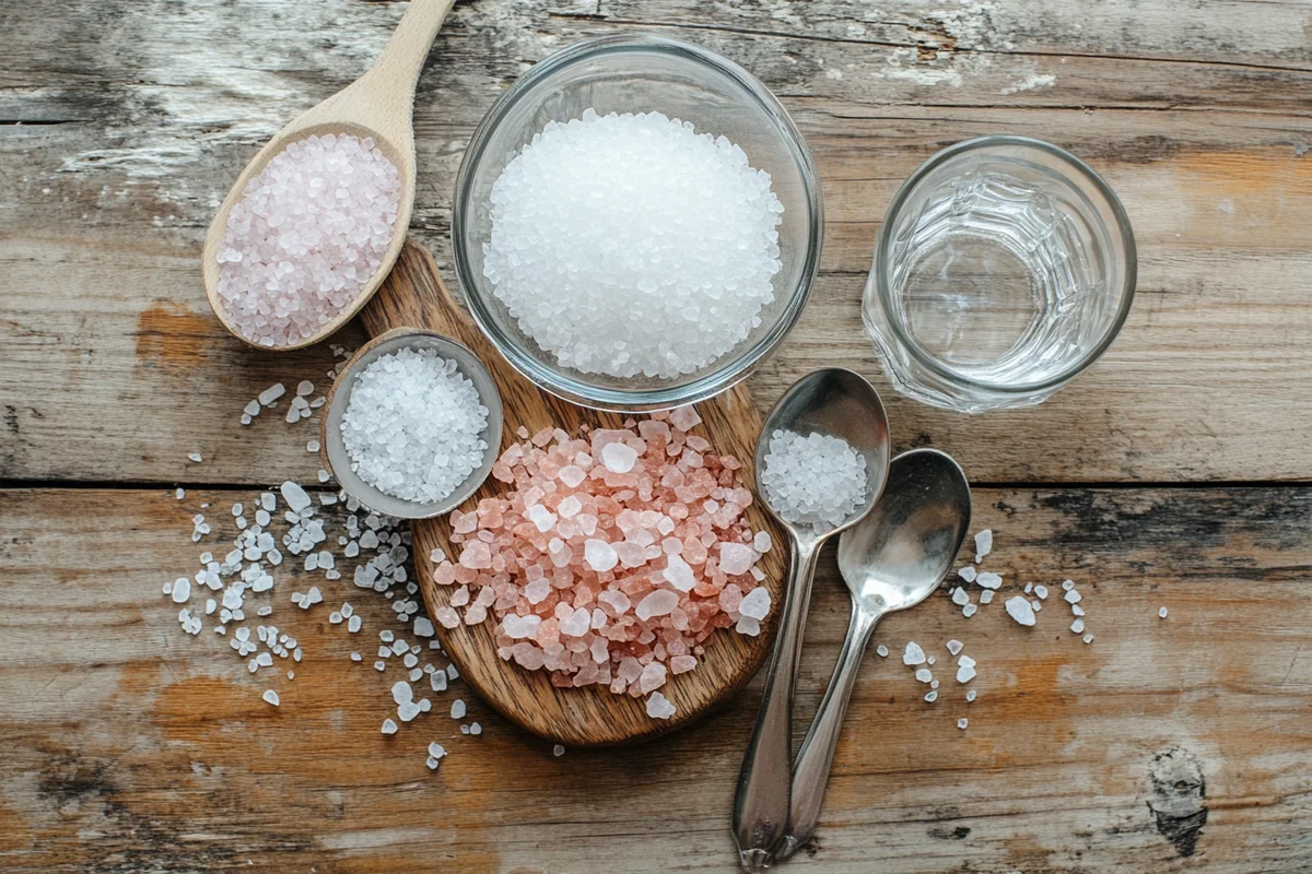 Different types of salt for various salt trick recipes.