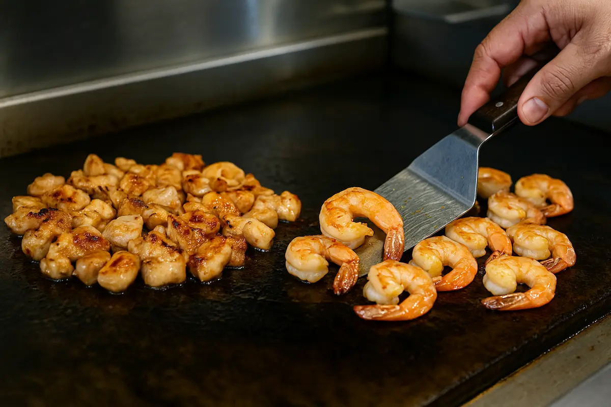 hibachi food truck recipes sizzling on flat-top grill
