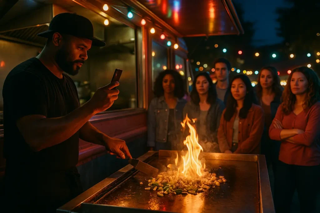 marketing hibachi food truck on social media